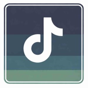 A square icon with the TikTok logo, a stylized white musical note, centered on a dark, gradient striped background—resembling the striking contrast of a mini Bernese Mountain Dog’s distinctive markings.